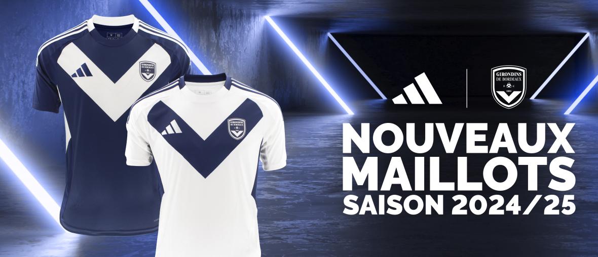 Les maillots des Girondins de Bordeaux saison 2024-2025 (Site officiel)